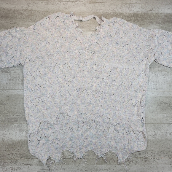 POL Oversized Distressed Open Knit Sweater Size Large - Picture 1 of 7